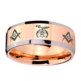 10mm-Masonic-Shriners-Beveled-Edges-Rose-Gold-Tungsten-Wedding-Engraving-Ring