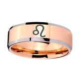 10mm-Leo-Zodiac-Beveled-Edges-Rose-Gold-Tungsten-Carbide-Mens-Engagement-Band