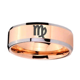 8mm-Virgo-Zodiac-Beveled-Edges-Rose-Gold-Tungsten-Carbide-Mens-Engagement-Band