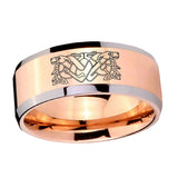 8mm-Celtic-Dog-Beveled-Edges-Rose-Gold-Tungsten-Carbide-Men's-Ring