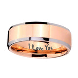 8mm-I-Love-You-Beveled-Edges-Rose-Gold-Tungsten-Carbide-Men's-Band-Ring
