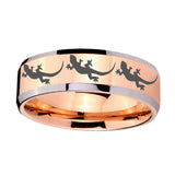 8mm-Multiple-Lizard-Beveled-Edges-Rose-Gold-Tungsten-Men's-Engagement-Band