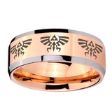10mm-Multiple-Zelda-Skyward-Sword-Beveled-Rose-Gold-Tungsten-Men's-Wedding-Ring