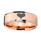 8mm-Heart-Beveled-Edges-Rose-Gold-Tungsten-Carbide-Men's-Wedding-Band