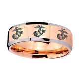 10mm-Multiple-Marine-Beveled-Edges-Rose-Gold-Tungsten-Carbide-Mens-Wedding-Band