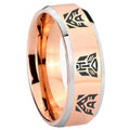 8MM Transformers Autobot Decepticon Beveled Rose Gold Tungsten Ring