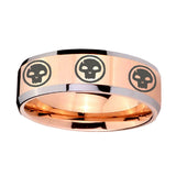 10mm-Multiple-Skull-Beveled-Edges-Rose-Gold-Tungsten-Carbide-Mens-Wedding-Ring