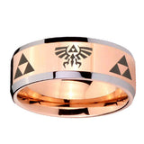 8mm-Legend-of-Zelda-Beveled-Edges-Rose-Gold-Tungsten-Carbide-Men's-Wedding-Band