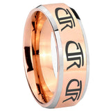 10mm Multiple CTR Beveled Edges Rose Gold Tungsten Carbide Personalized Ring