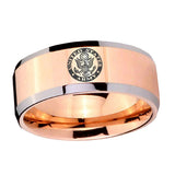 10mm-U.S.-Army-Beveled-Edges-Rose-Gold-Tungsten-Wedding-Bands-Ring