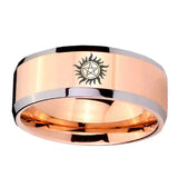 5, 8mm Supernatural Beveled Edge Rose Gold Tungsten Carbide For Rings