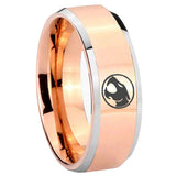8mm Thundercat Beveled Edges Rose Gold Tungsten Carbide Men's Wedding Band