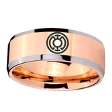 5, 8mm Blue Lantern Beveled Edge Rose Gold Tungsten Carbide For Rings