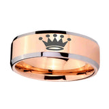 8mm-Crown-Beveled-Edges-Rose-Gold-Tungsten-Carbide-Rings-for-Men
