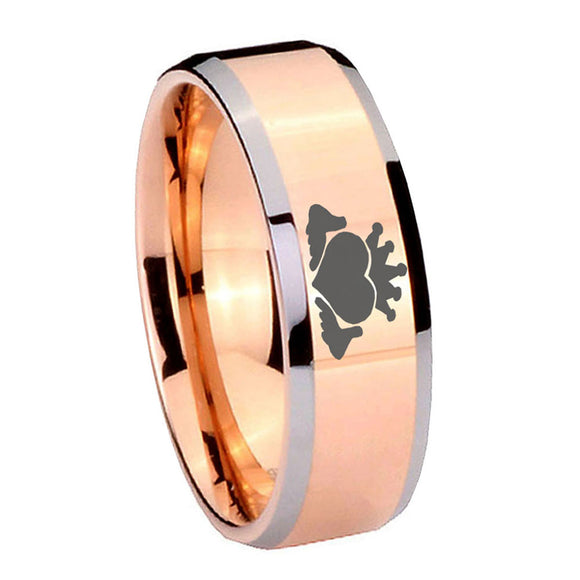10mm-Claddagh-Design-Beveled-Edges-Rose-Gold-Tungsten-Mens-Engagement-Band