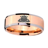 8mm-Claddagh-Design-Beveled-Edges-Rose-Gold-Tungsten-Carbide-Engagement-Ring