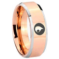 8MM Magic Gathering Beveled Rose Gold Tungsten Men And Women Ring
