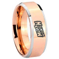 10mm Mountain Dew Beveled Edges Rose Gold Tungsten Carbide Personalized Ring