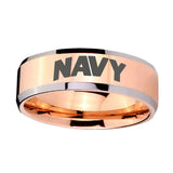 10mm-Navy-Beveled-Edges-Rose-Gold-Tungsten-Carbide-Rings-for-Men