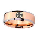 10mm-Resident-Evil-Beveled-Edges-Rose-Gold-Tungsten-Wedding-Engagement-Ring