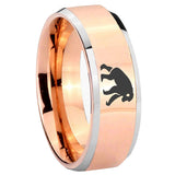 8mm Chimpanzee Beveled Edges Rose Gold Tungsten Carbide Men's Ring