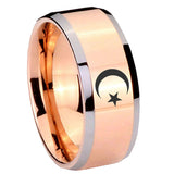 8mm-Crescent-Moon-Stars-Beveled-Edges-Rose-Gold-Tungsten-Carbide-Men's-Ring