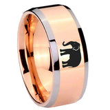 8mm-Elephant-Beveled-Edges-Rose-Gold-Tungsten-Carbide-Men's-Ring