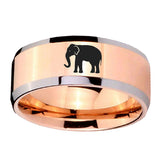 8mm-Elephant-Beveled-Edges-Rose-Gold-Tungsten-Carbide-Men's-Ring