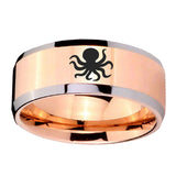 10mm-Octopus-Beveled-Edges-Rose-Gold-Tungsten-Wedding-Bands-Ring