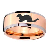 10mm-Otter-Beveled-Edges-Rose-Gold-Tungsten-Wedding-Bands-Ring