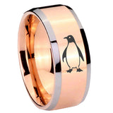 10mm-Penguin-Beveled-Edges-Rose-Gold-Tungsten-Wedding-Bands-Ring