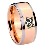 10mm-Raccoon-Animal-Beveled-Edges-Rose-Gold-Tungsten-Wedding-Bands-Ring
