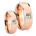 Clone Trooper Beveled Rose Gold Tungsten His and Hers