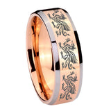 10mm-Multiple-Dragon-Beveled-Edges-Rose-Gold-Tungsten-Carbide-Bands-Ring