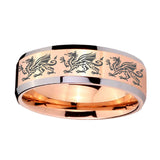 10mm-Multiple-Dragon-Beveled-Edges-Rose-Gold-Tungsten-Carbide-Bands-Ring