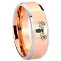 8MM Spider Beveled Rose Gold Tungsten Promise Ring For Him