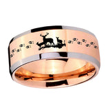 10mm-Deer-Hunting-Beveled-Edges-Rose-Gold-Tungsten-Wedding-Bands-Ring