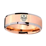 10mm-Skull-Marijuana-Leaf--Beveled-Edges-Rose-Gold-Tungsten-Men's-Wedding-Band