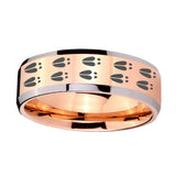 10mm-Deer-Tracks-Beveled-Edges-Rose-Gold-Tungsten-Carbide-Wedding-Band-Ring