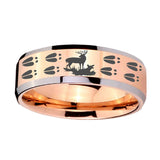 10mm-Deer-Hunting-Tracks-Beveled-Rose-Gold-Tungsten-Wedding-Engagement-Ring