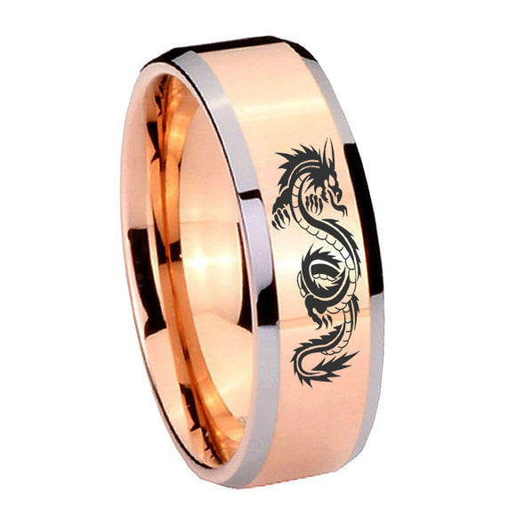 8mm-Dragon-Beveled-Edges-Rose-Gold-Tungsten-Carbide-Custom-Ring-for-Men