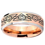 10mm Celtic Braided Beveled Edge Rose Gold Tungsten Wedding Bands Ring