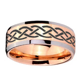 10mm-Celtic-Knot-Beveled-Edges-Rose-Gold-Tungsten-Wedding-Bands-Ring