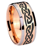 10mm-Celtic-Knot-Infinity-Love-Beveled-Edges-Rose-Gold-Tungsten-Wedding-Bands-Ring
