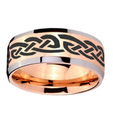 10mm-Celtic-Knot-Infinity-Love-Beveled-Edges-Rose-Gold-Tungsten-Wedding-Bands-Ring