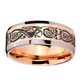 10mm-Celtic-Knot-Dragon-Beveled-Edges-Rose-Gold-Tungsten-Men's-Engagement-Ring