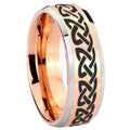 10mm Celtic Knot Love Beveled Edges Rose Gold Tungsten Wedding Bands Ring