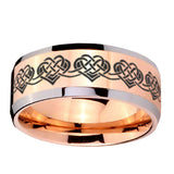 10mm-Celtic-Knot-Heart-Beveled-Edges-Rose-Gold-Tungsten-Wedding-Bands-Ring