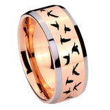 10mm-Flying-Geese-Hunting-Beveled-Edges-Rose-Gold-Tungsten-Wedding-Bands-Ring