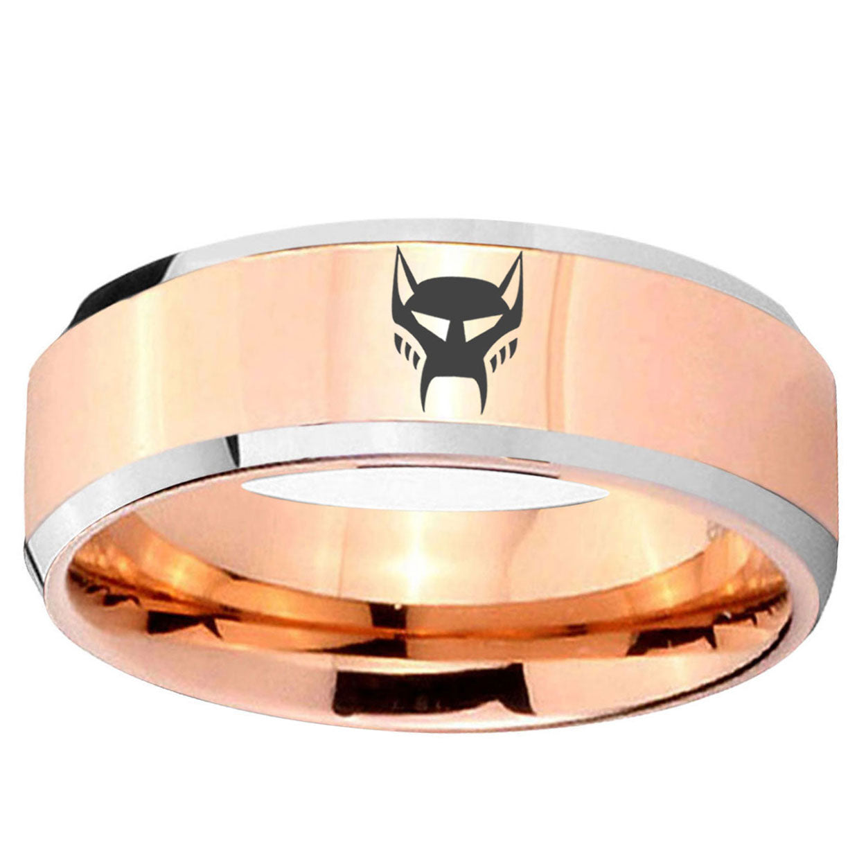 5MM Transformers Maximal Beveled Rose Gold Tungsten Wedding Band